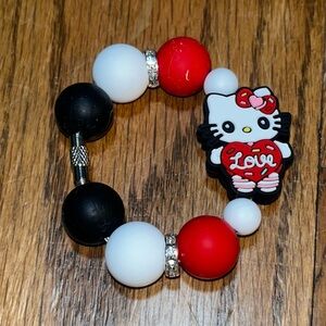 Handmade Hello Kitty Valentines Day Beaded Tumbler Stanley cup charm Bracelet